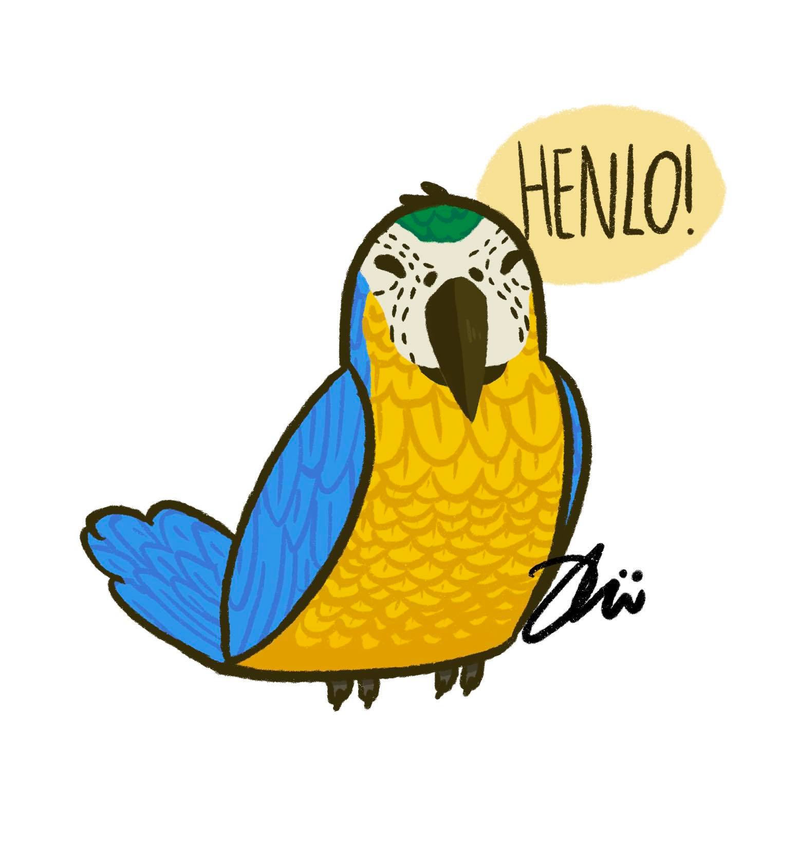 bird saying henlo!